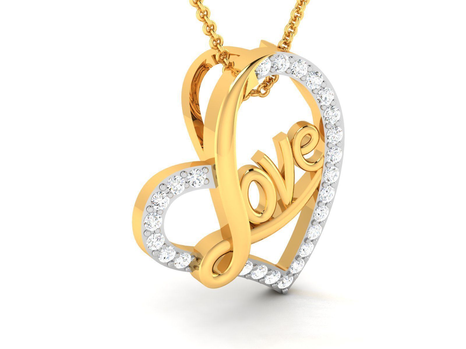 heart pendant-9544 3D print model_1