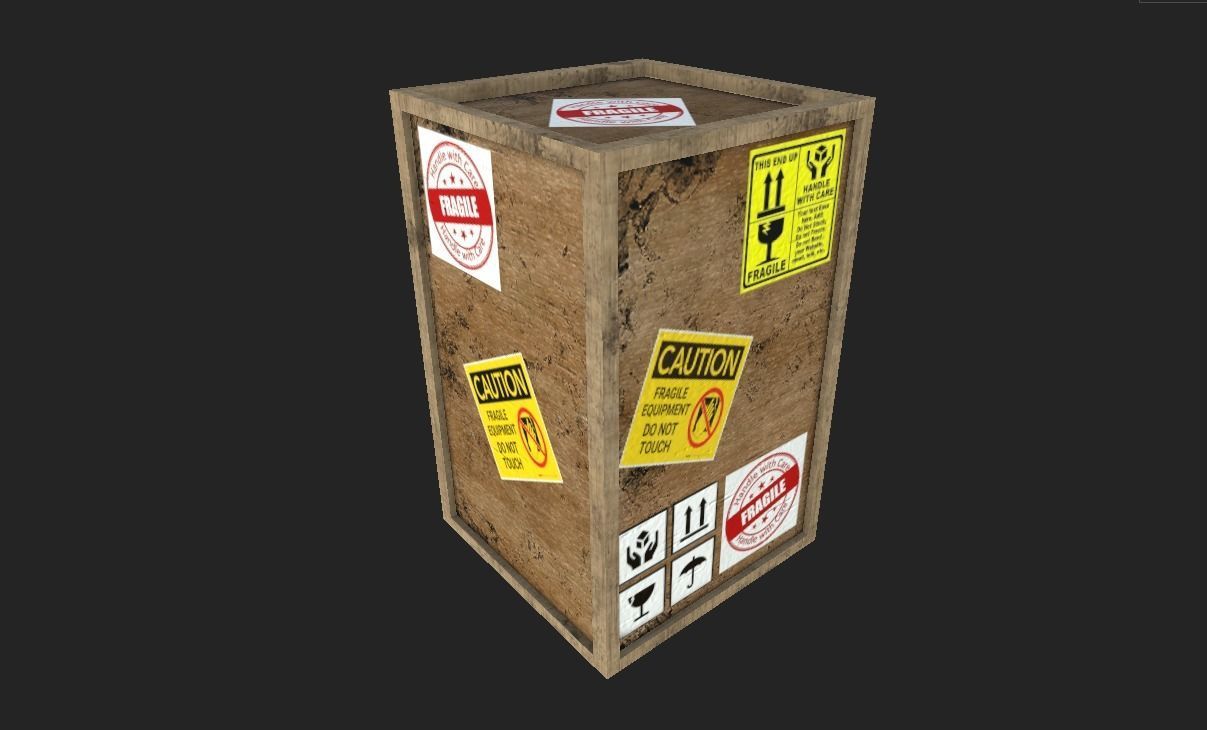 crate wooden box Low-poly 3D model_1