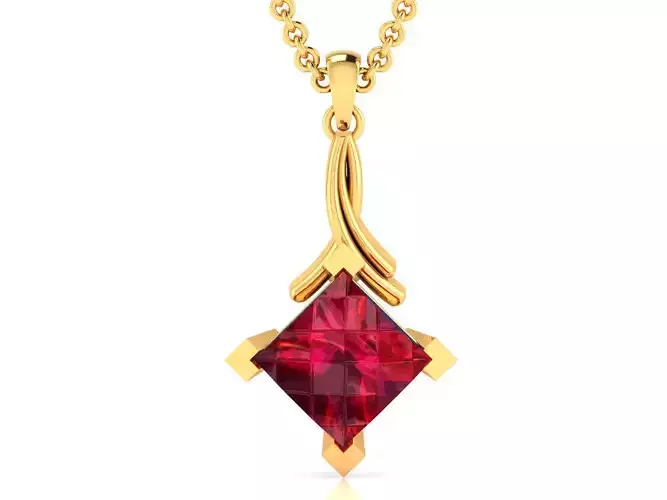 pendant-9542 ruby stone pendant gold