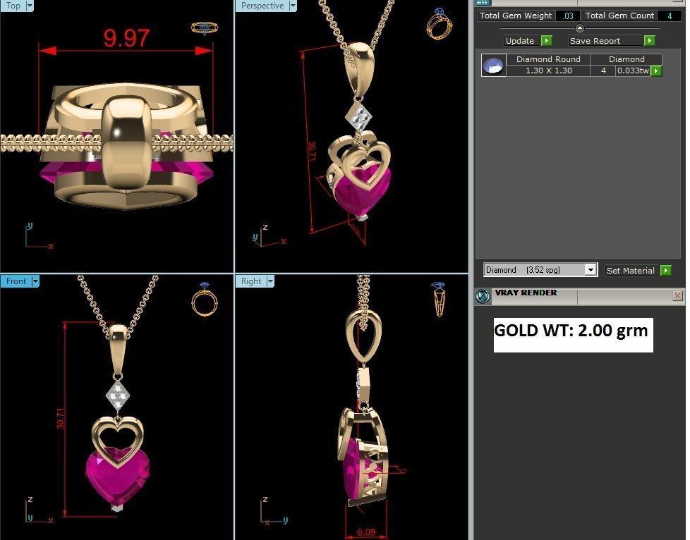 heart pendant-9541 3D print model_6