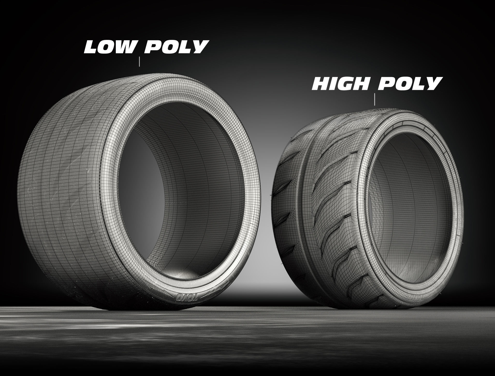 TOYO PROXES R888R  Low-poly 3D model_4