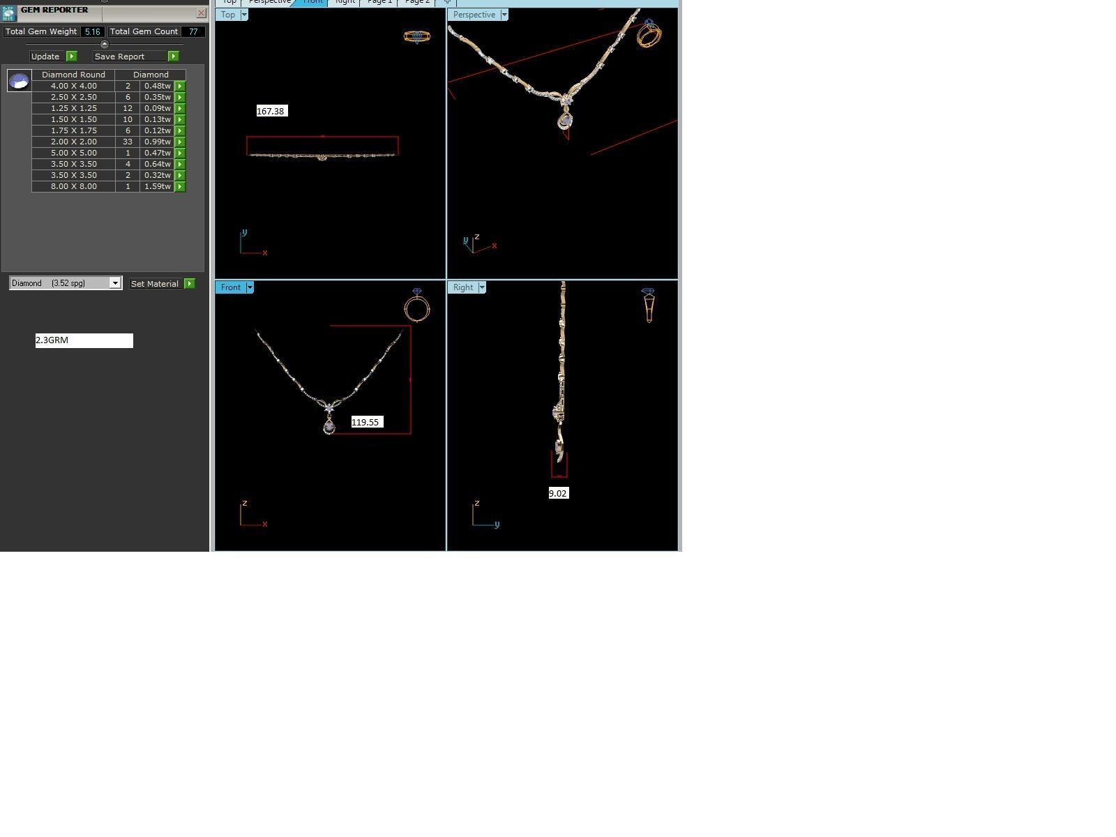 necklace-9116 gold necklace with sapphire 3D print model_1