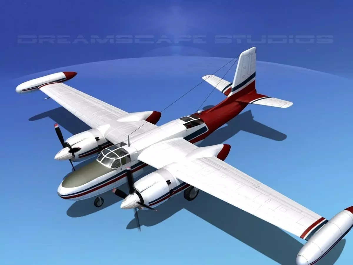 Douglas B-26 Marketeer V05 3D model_0