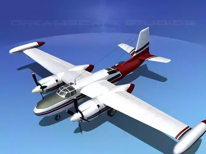 Douglas B-26 Marketeer V05 3D model