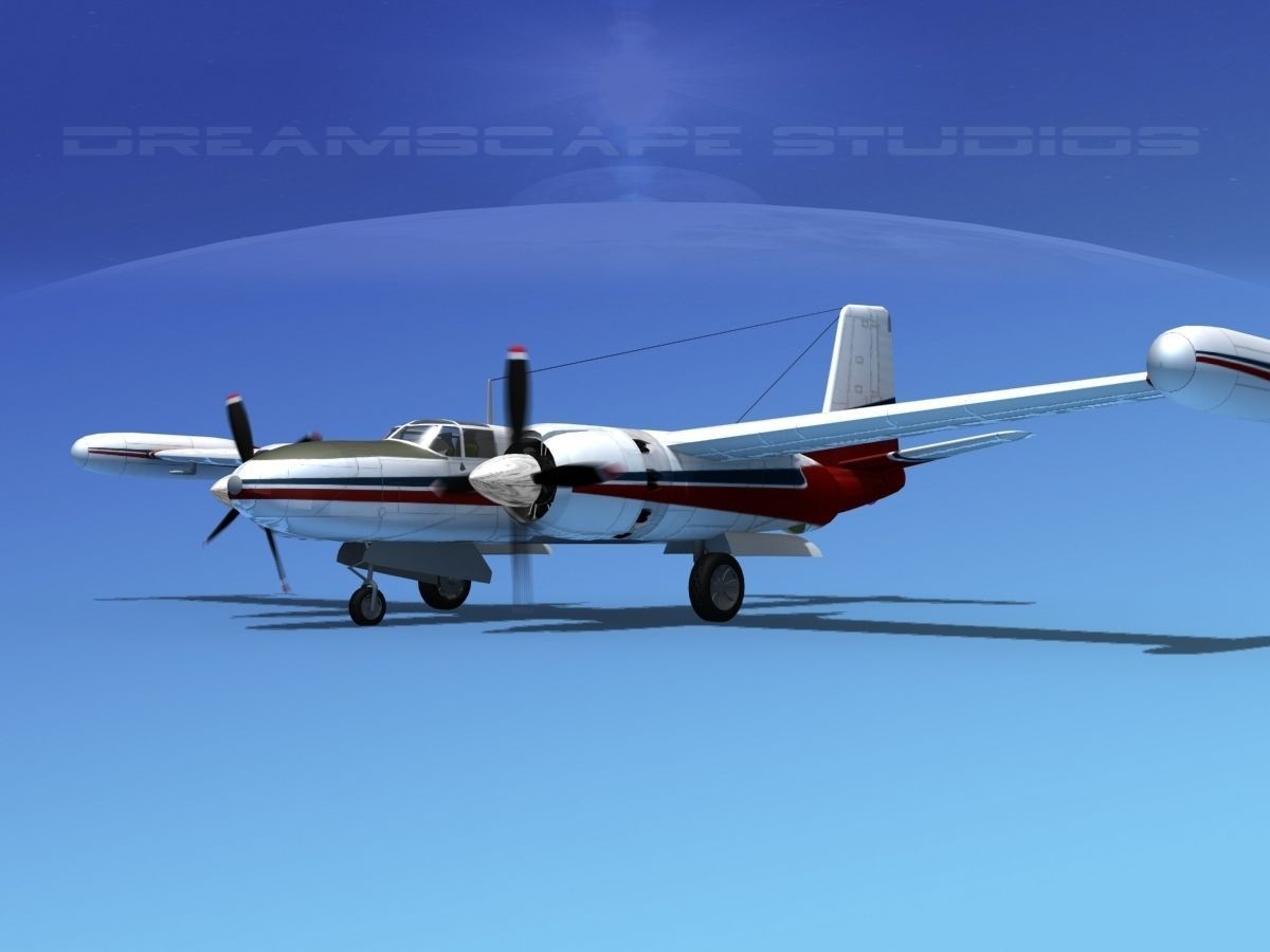 Douglas B-26 Marketeer V05 3D model_1