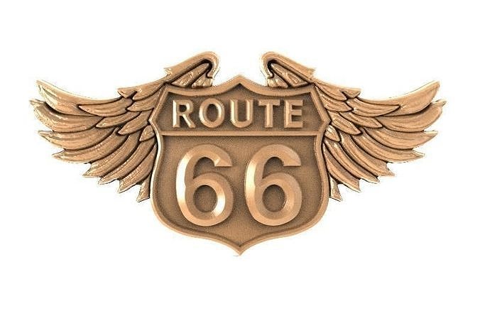 Route 66 bas-relief 3D print model