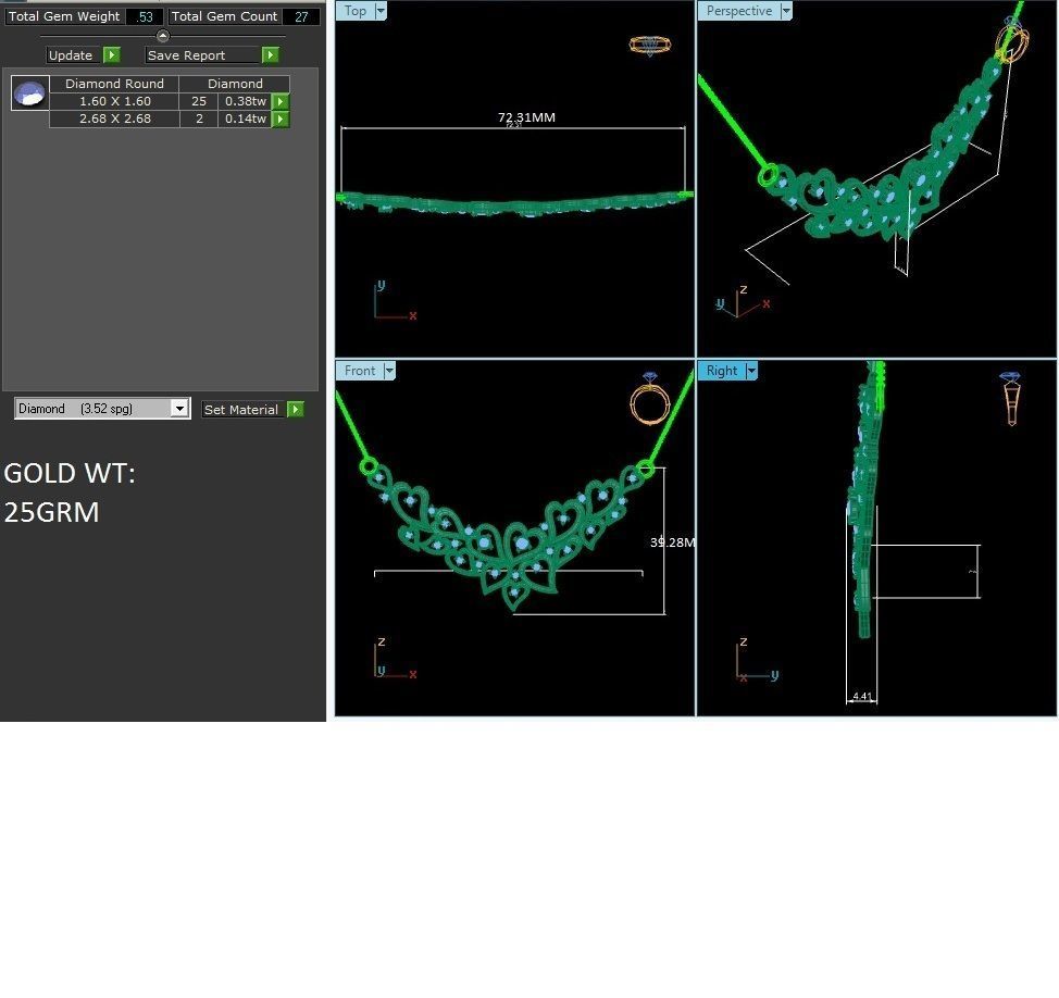 pendant-8976 silver necklace hanging on chain 3D print model_6