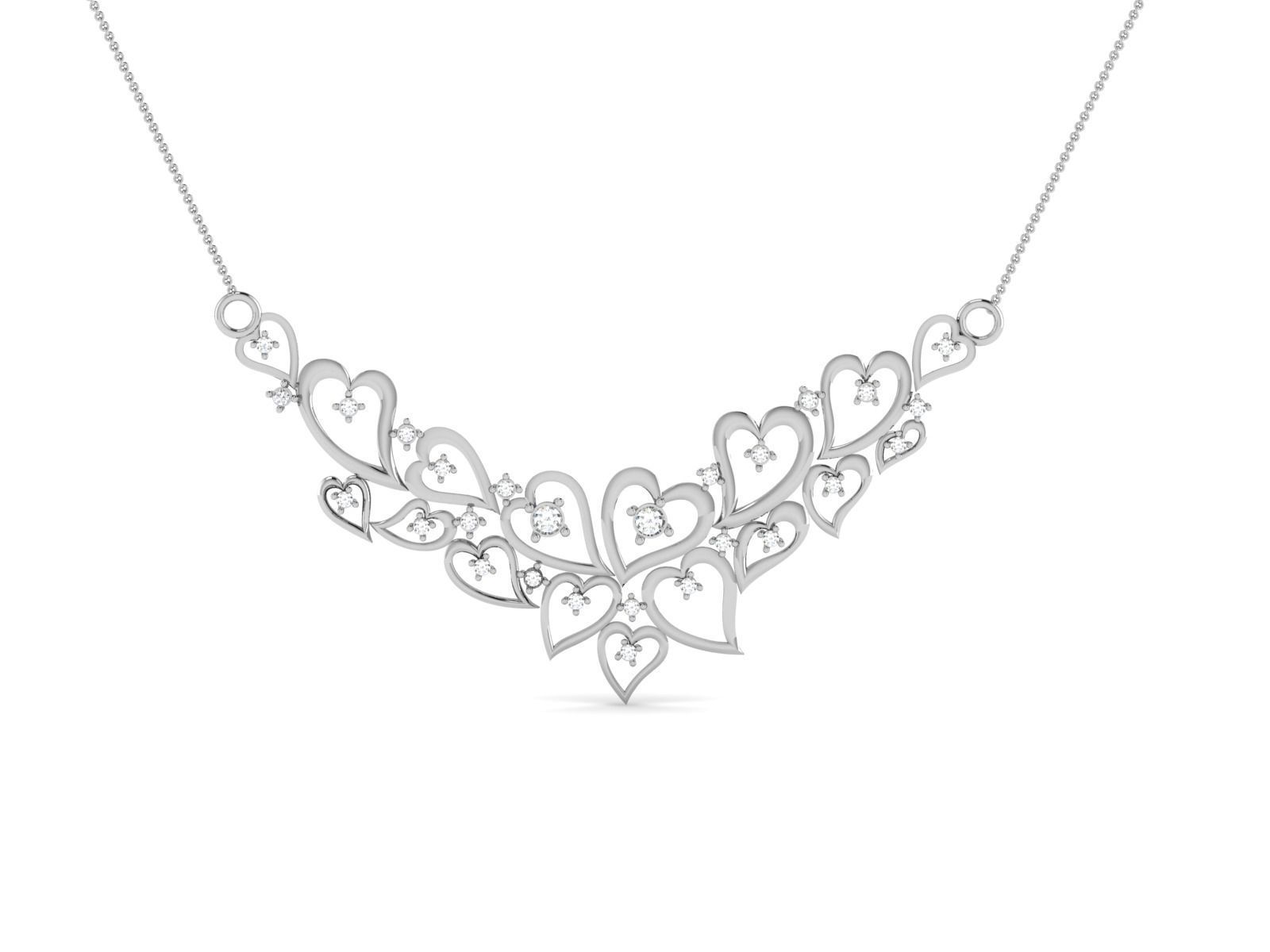 pendant-8976 silver necklace hanging on chain 3D print model_3
