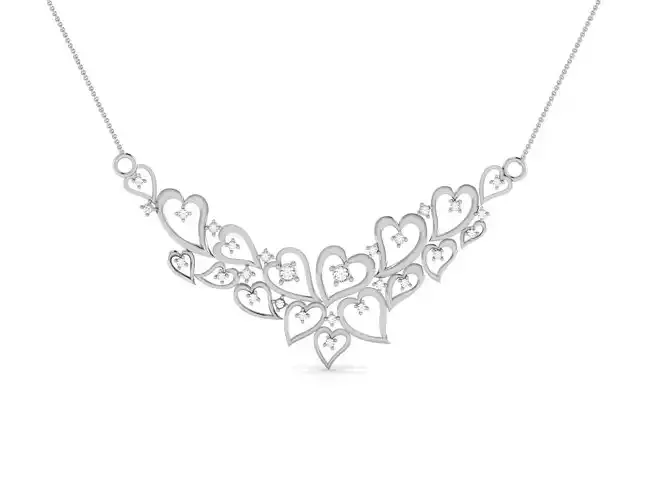 pendant-8976 silver necklace hanging on chain 3D print model