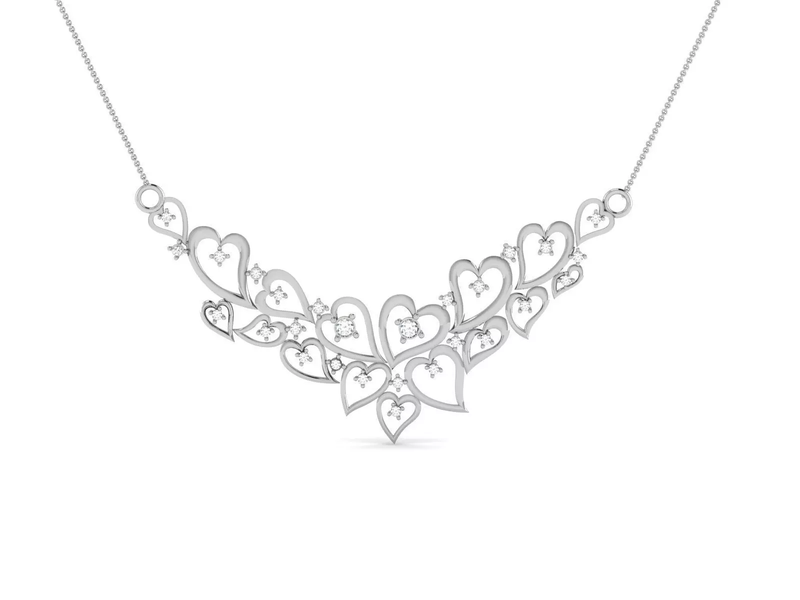 pendant-8976 silver necklace hanging on chain 3D print model_0