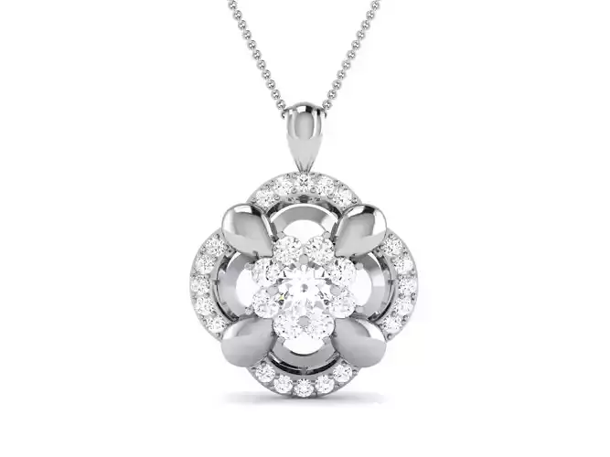pendant-8969 oval diamond pendant gold 3D print model