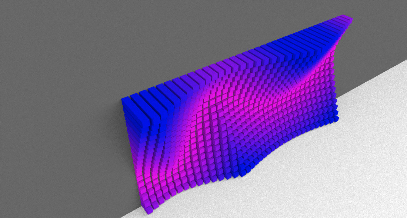 Parametric Magenta and Navy Blue Colored Wall Decoration 3D model_3