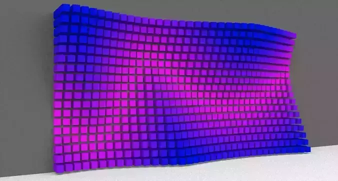 Parametric Magenta and Navy Blue Colored Wall Decoration 3D model