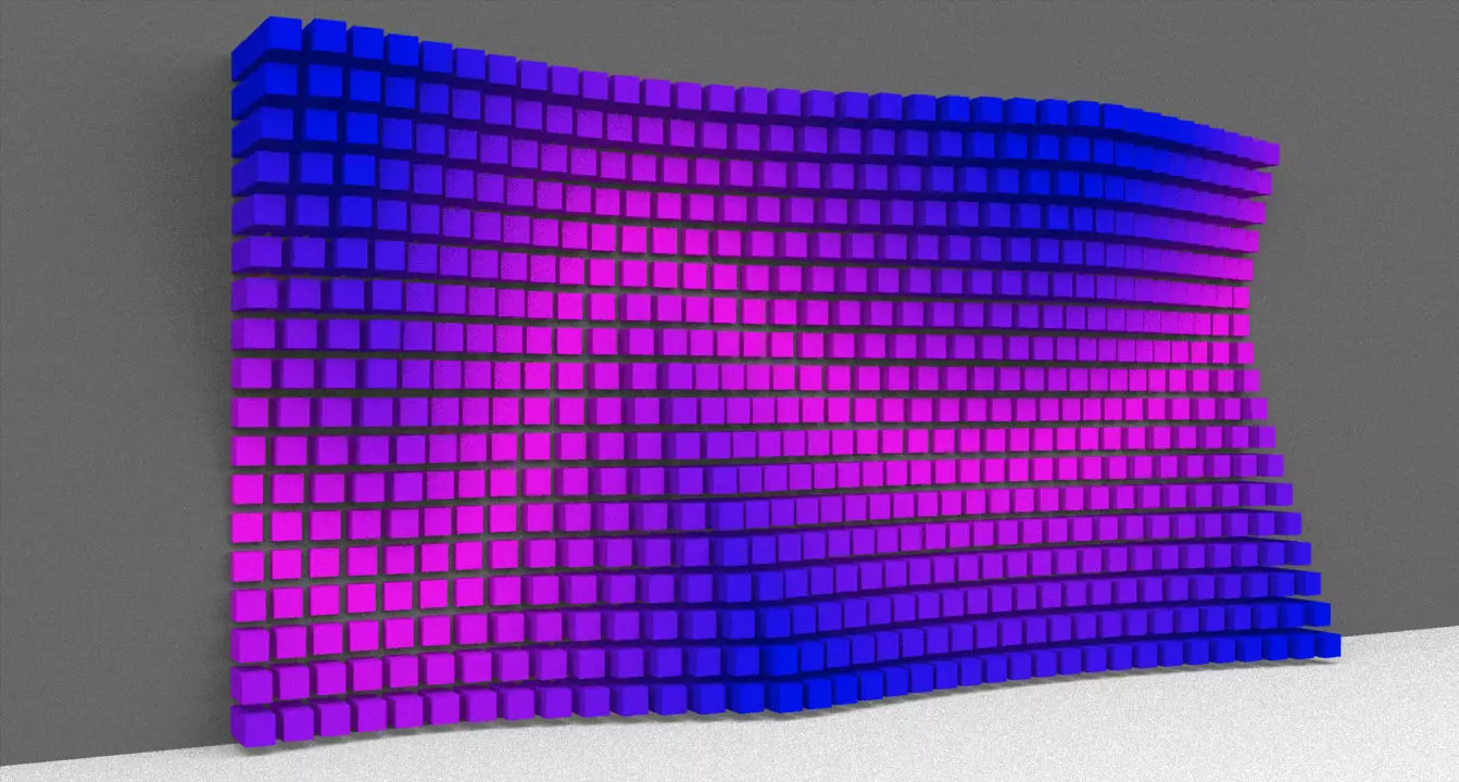 Parametric Magenta and Navy Blue Colored Wall Decoration 3D model_0