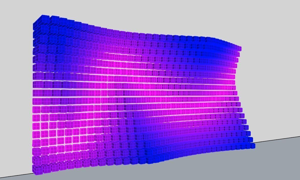 Parametric Magenta and Navy Blue Colored Wall Decoration 3D model_9