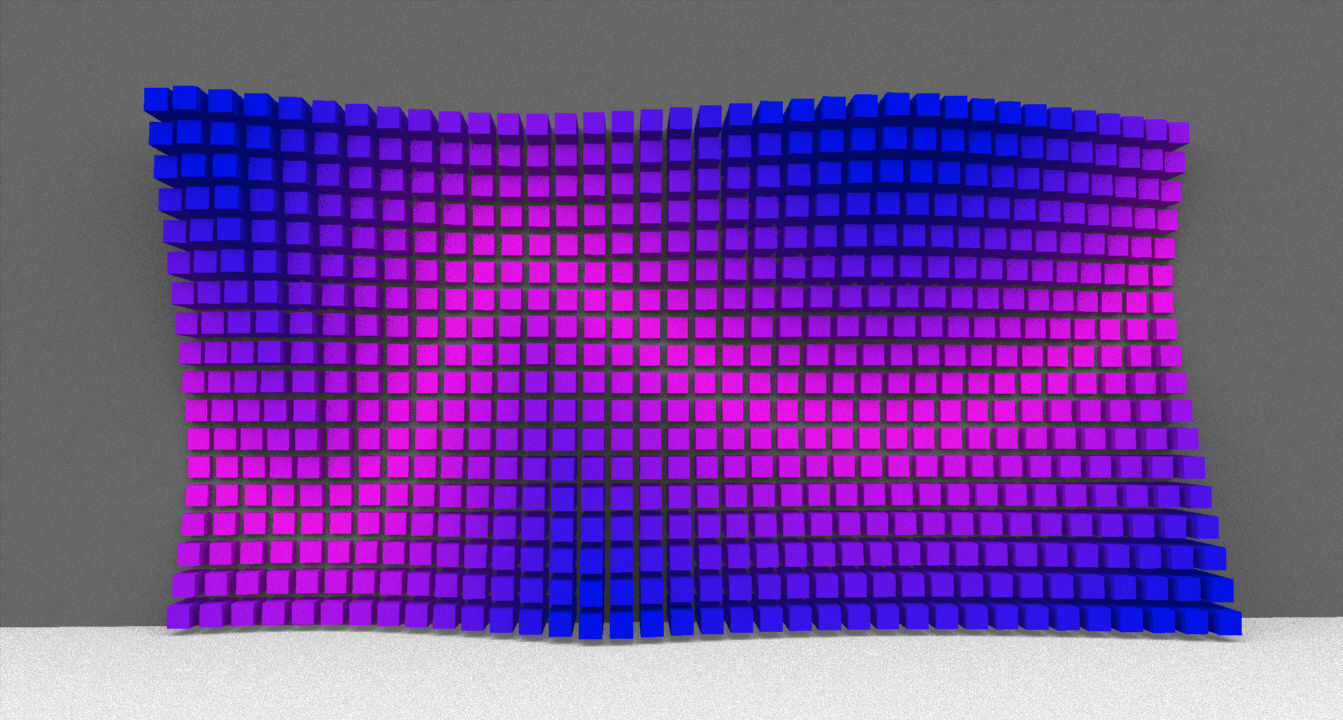 Parametric Magenta and Navy Blue Colored Wall Decoration 3D model_1