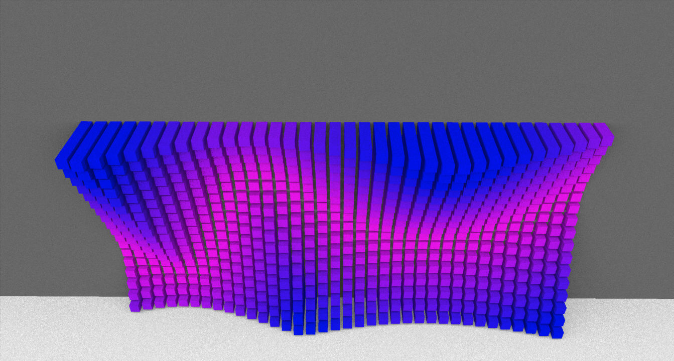Parametric Magenta and Navy Blue Colored Wall Decoration 3D model_5