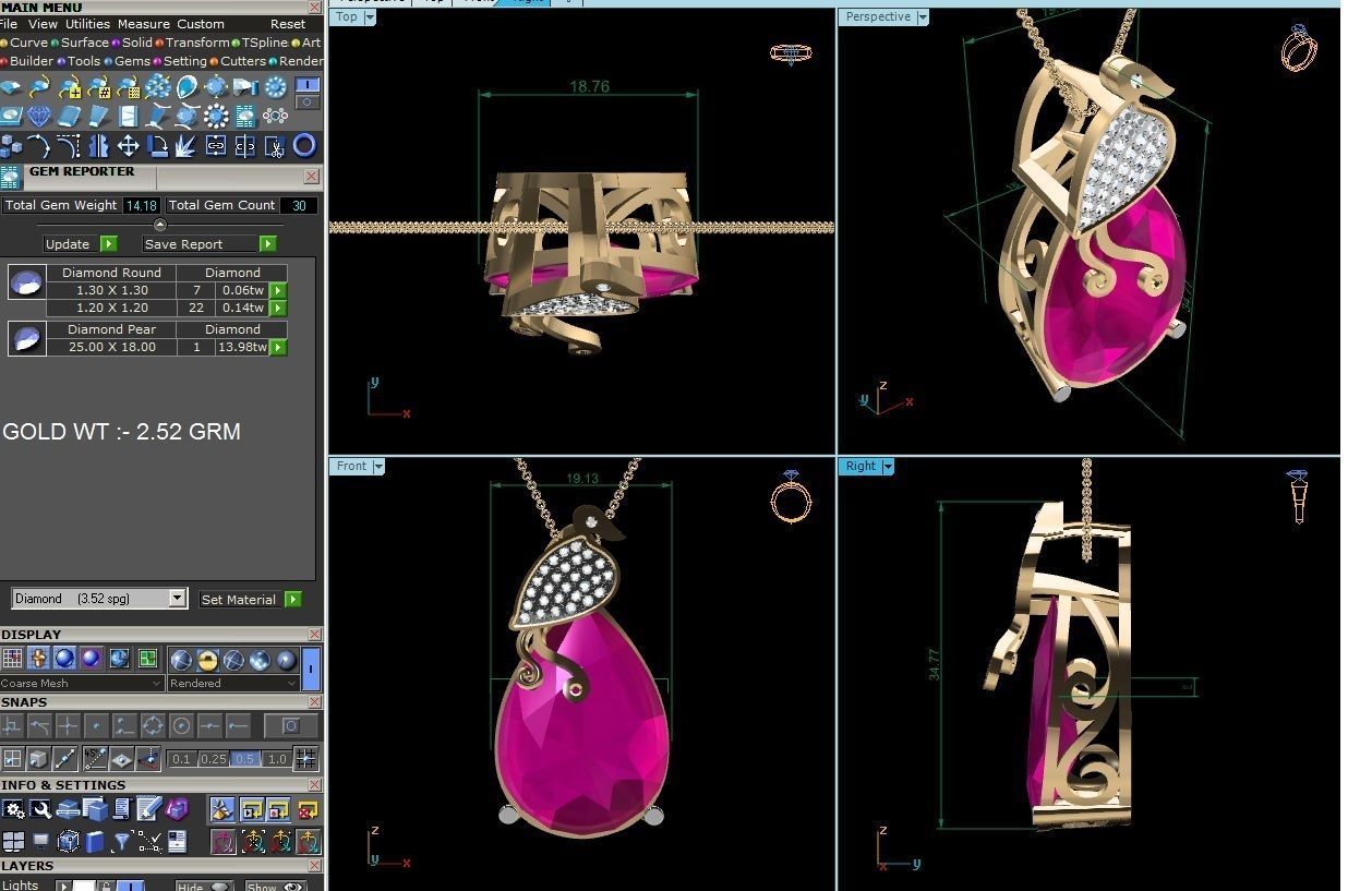 bird pendant-8849 3D print model_4