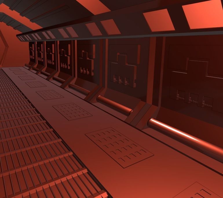 Space corridor 3d  3D model_10