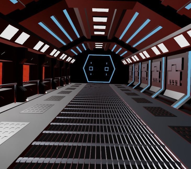 Space corridor 3d  3D model_7