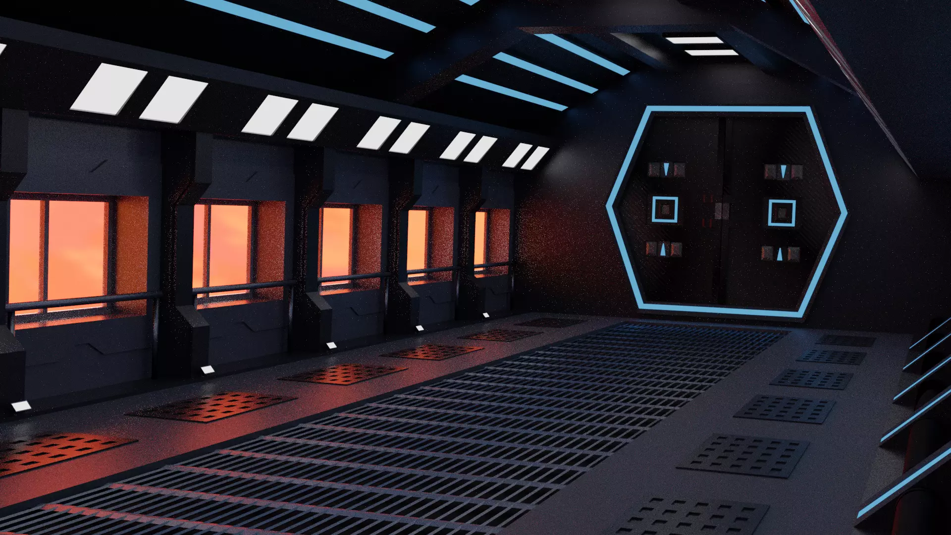 Space corridor 3d  3D model_0