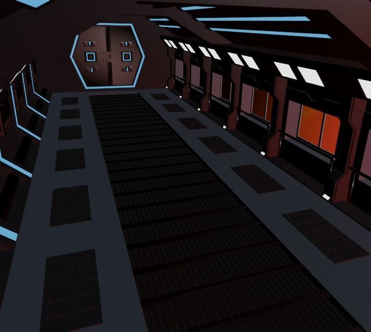 Space corridor 3d  3D model_6