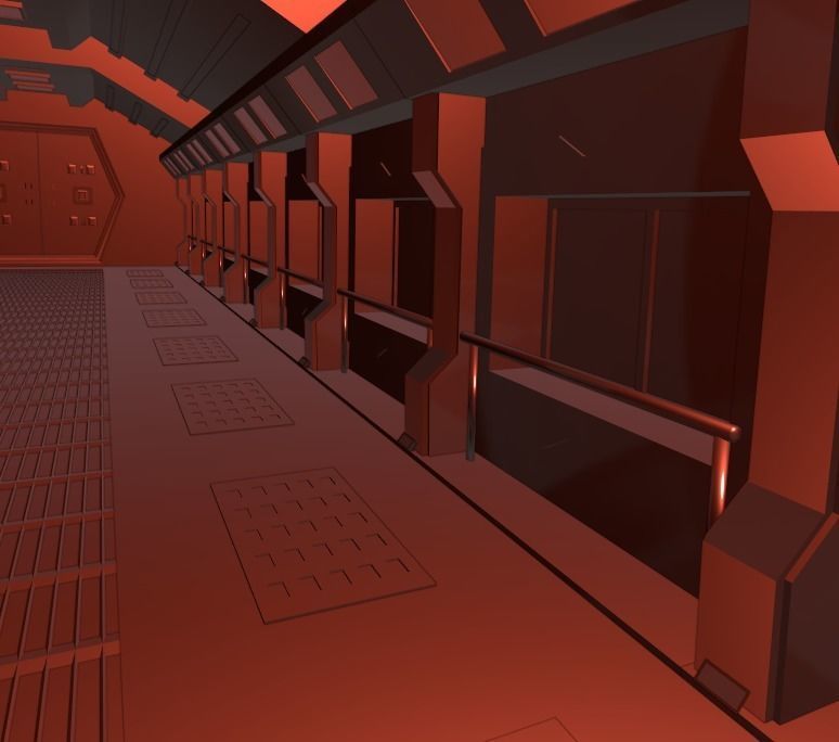 Space corridor 3d  3D model_9
