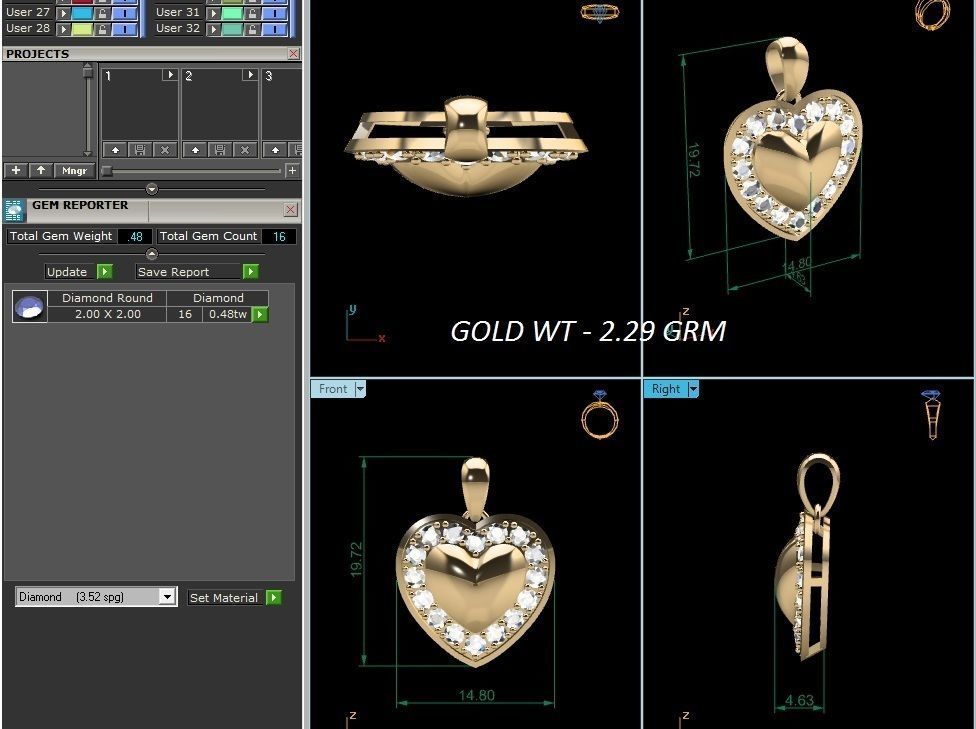 heart pendant-8800 3D print model_6