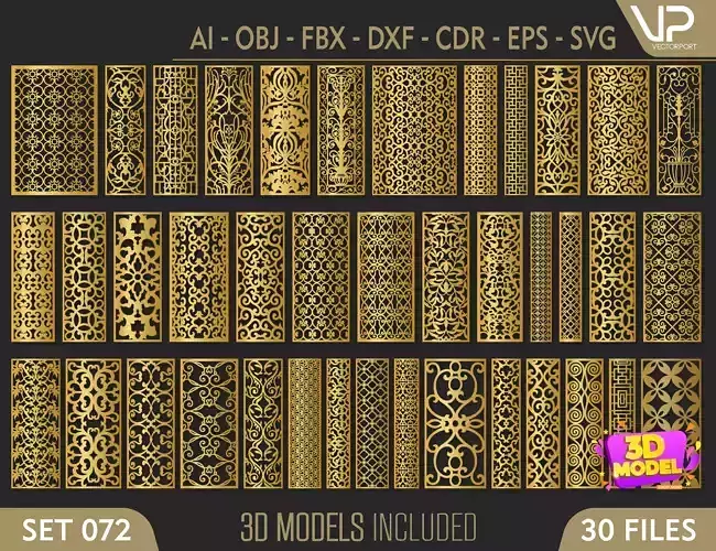 30 3D Decorative wall panels - screen SET 072