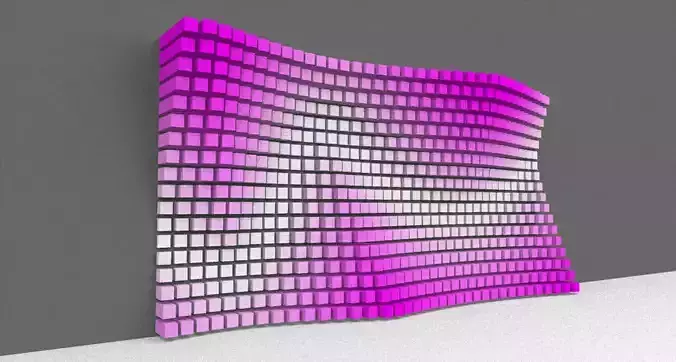 Parametric Magenta and White Colored Wall Decoration  3D model