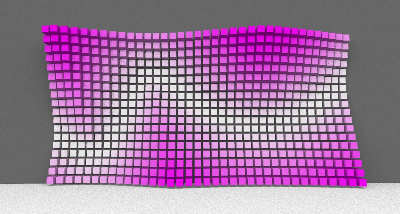 Parametric Magenta and White Colored Wall Decoration  3D model_1