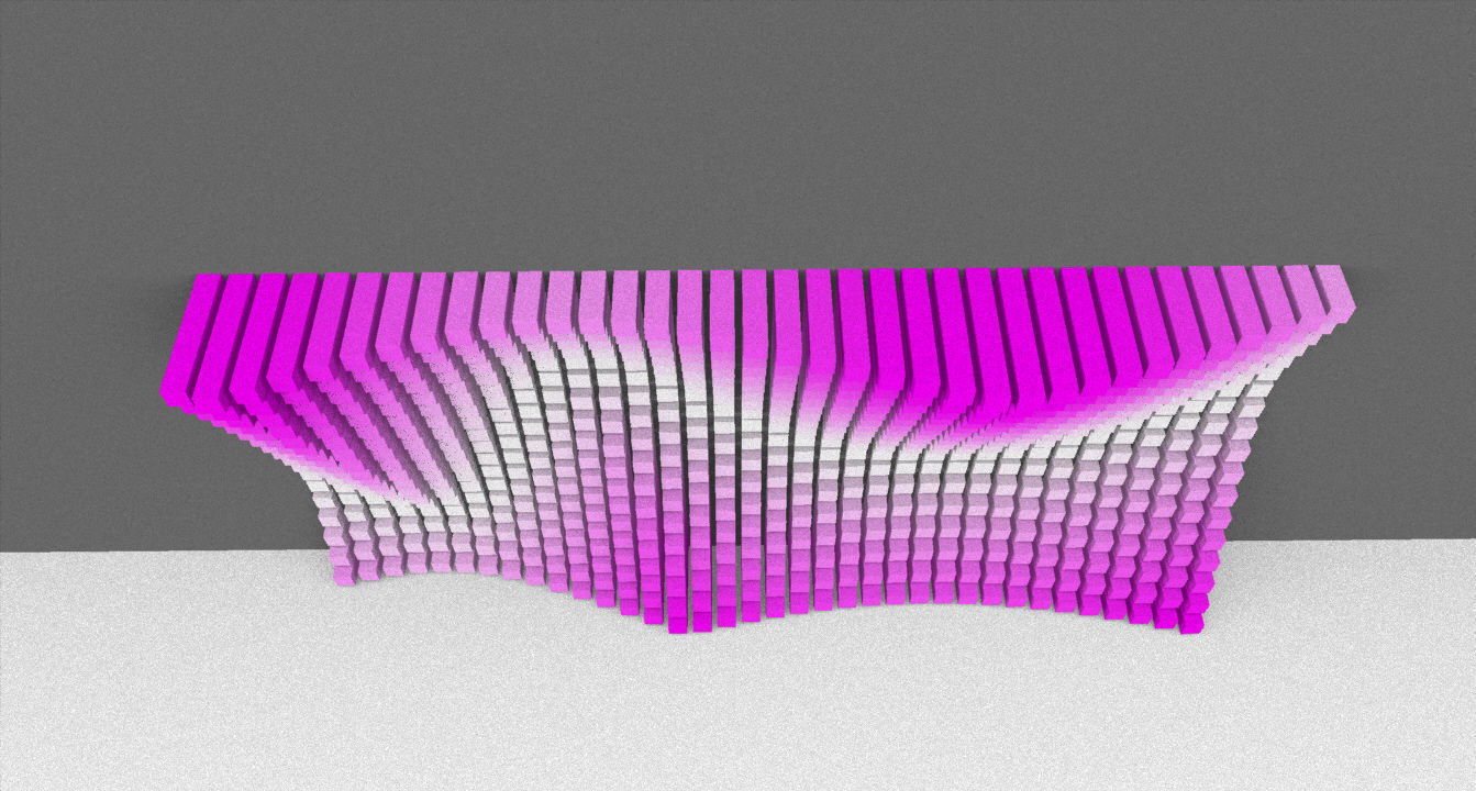 Parametric Magenta and White Colored Wall Decoration  3D model_8