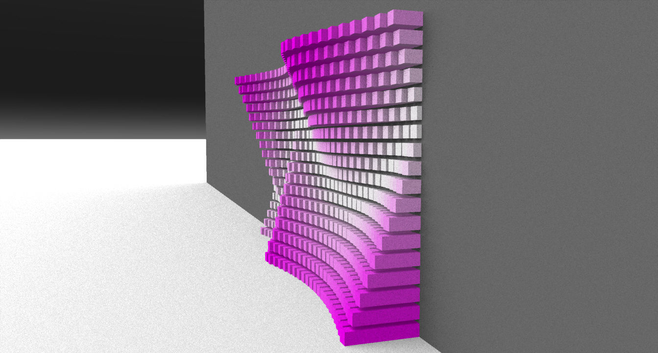 Parametric Magenta and White Colored Wall Decoration  3D model_9