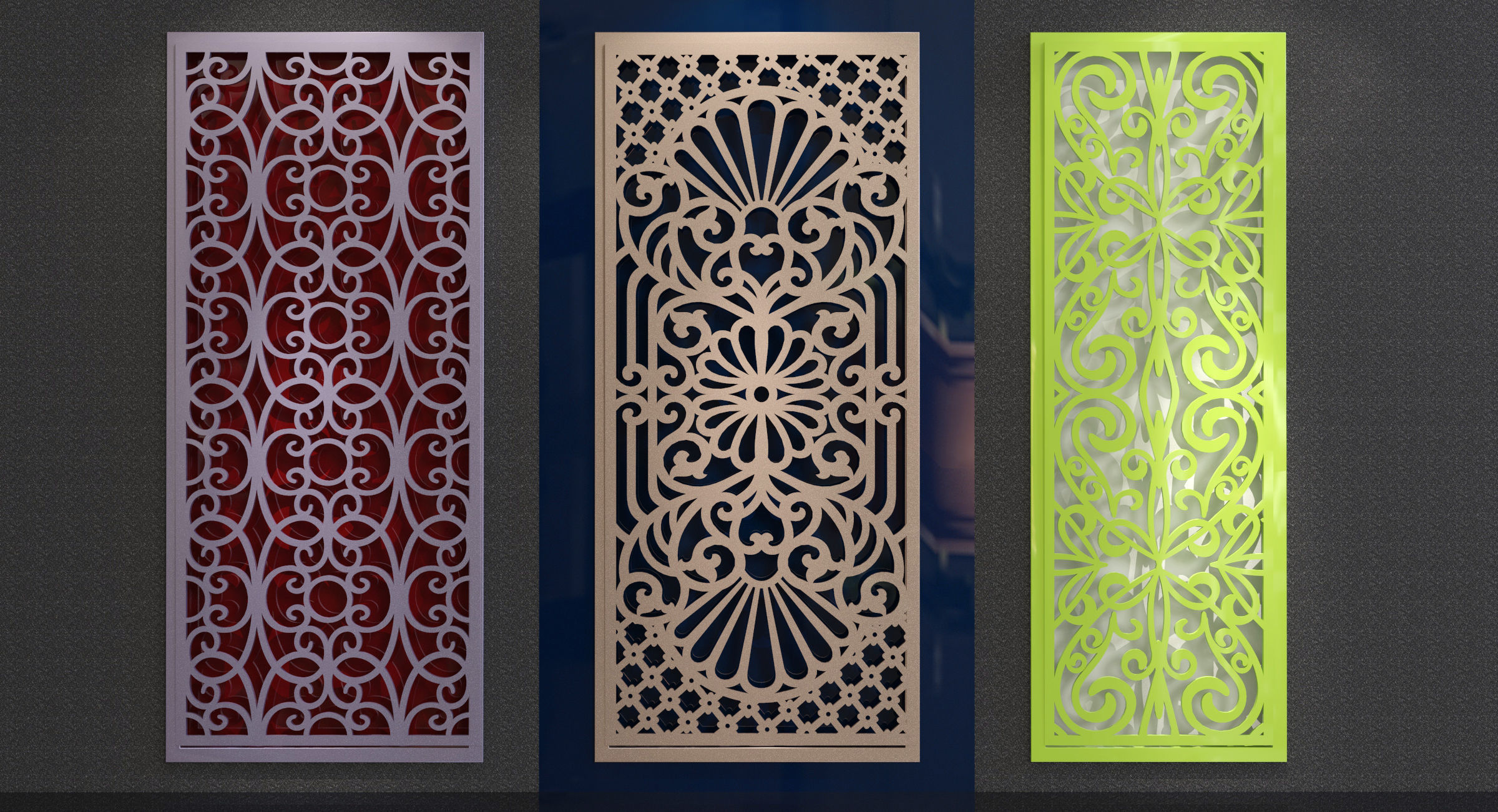 35 3D Decorative wall panels - screen SET 074 3D model_1