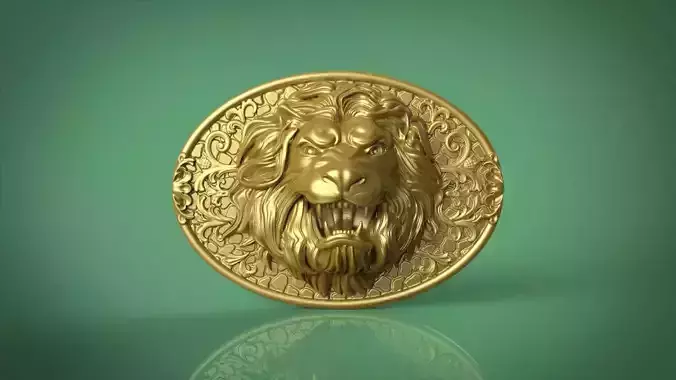 Lion Head Bas Relief