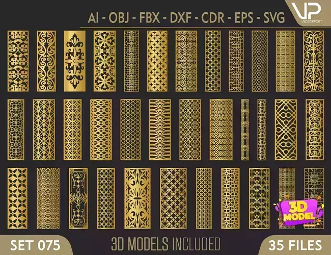 35 3D Decorative wall panels - screen SET 075