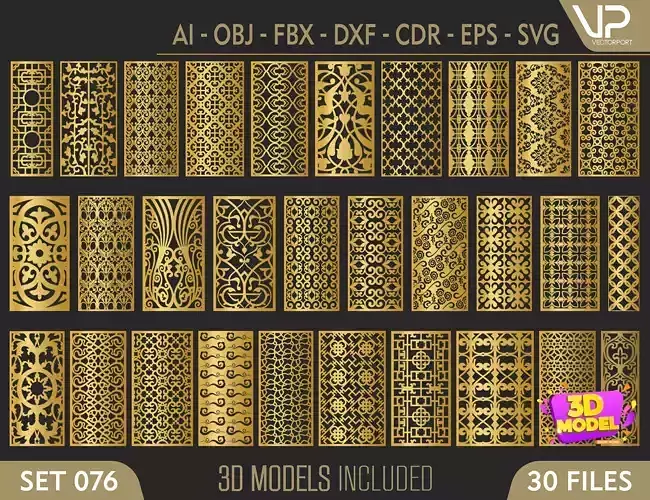 30 3D Decorative wall panels - screen SET 076