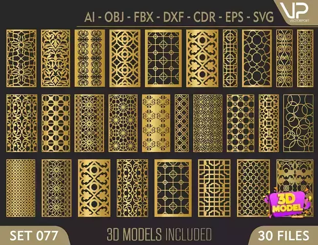 30 3D Decorative wall panels - screen SET 077