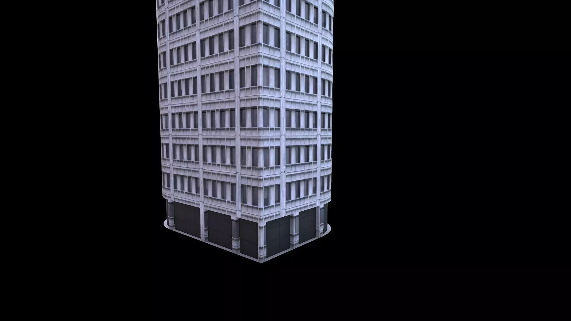 Skyscraper at Night - LowPoly Low-poly 3D model