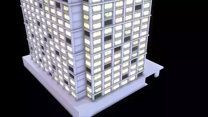 Skyscraper at Night - LowPoly