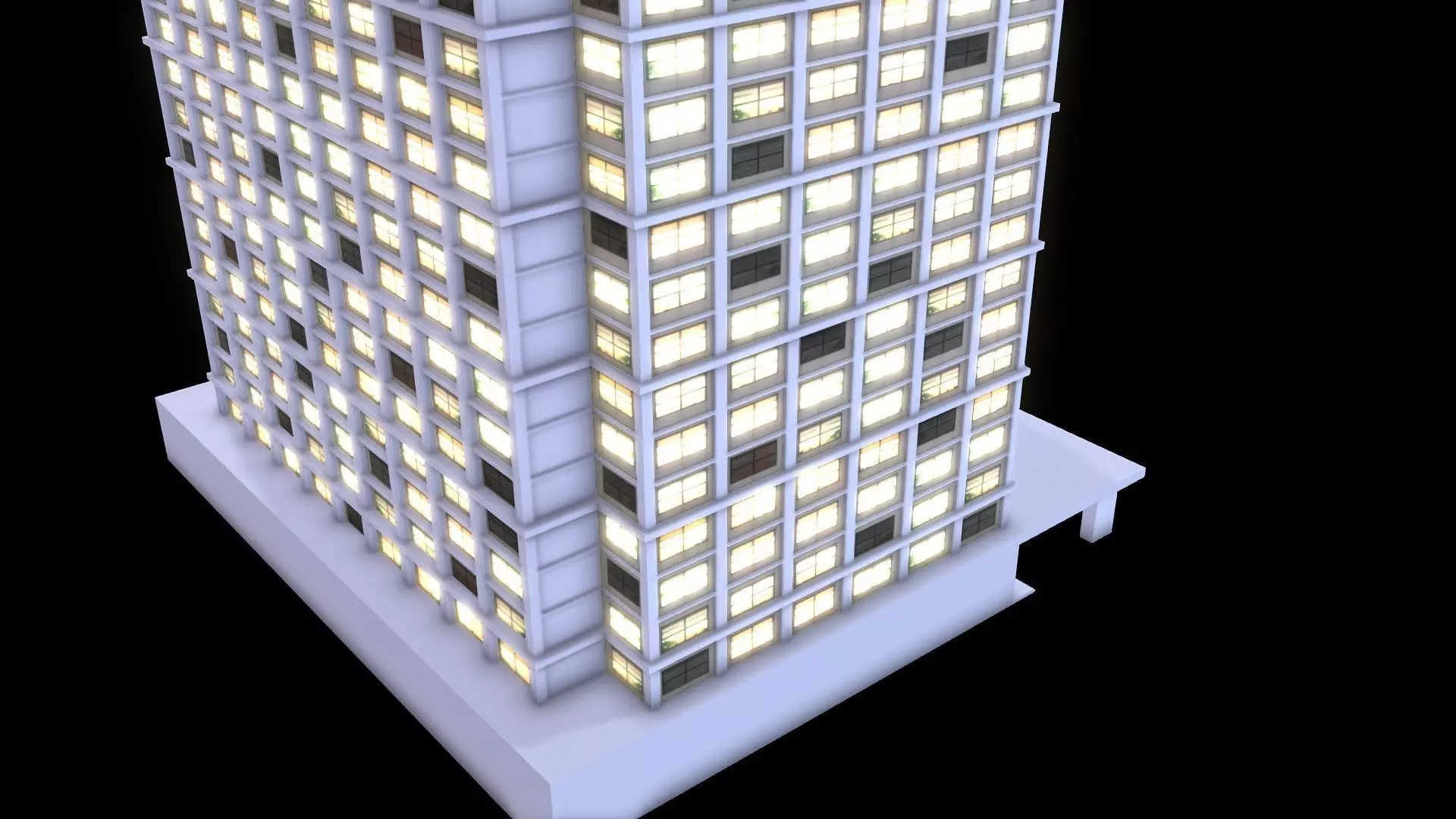 3D model Skyscraper at Night - LowPoly VR / AR / low-poly | CGTrader