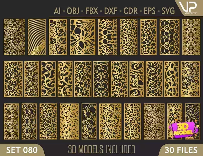 30 3D Decorative wall panels - screen SET 080