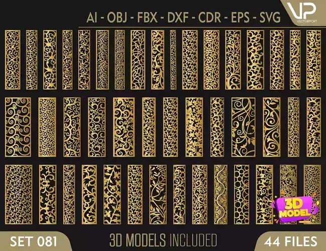 44 3D Decorative wall panels - screen SET 081