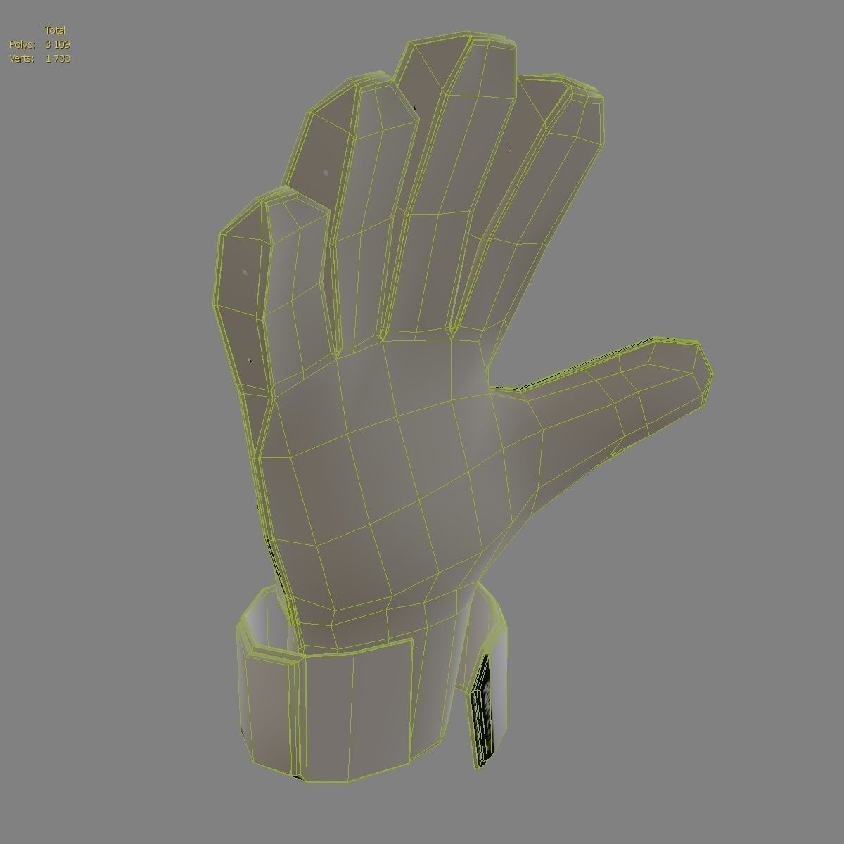 Football goalkeeper gloves  Low-poly 3D model_10