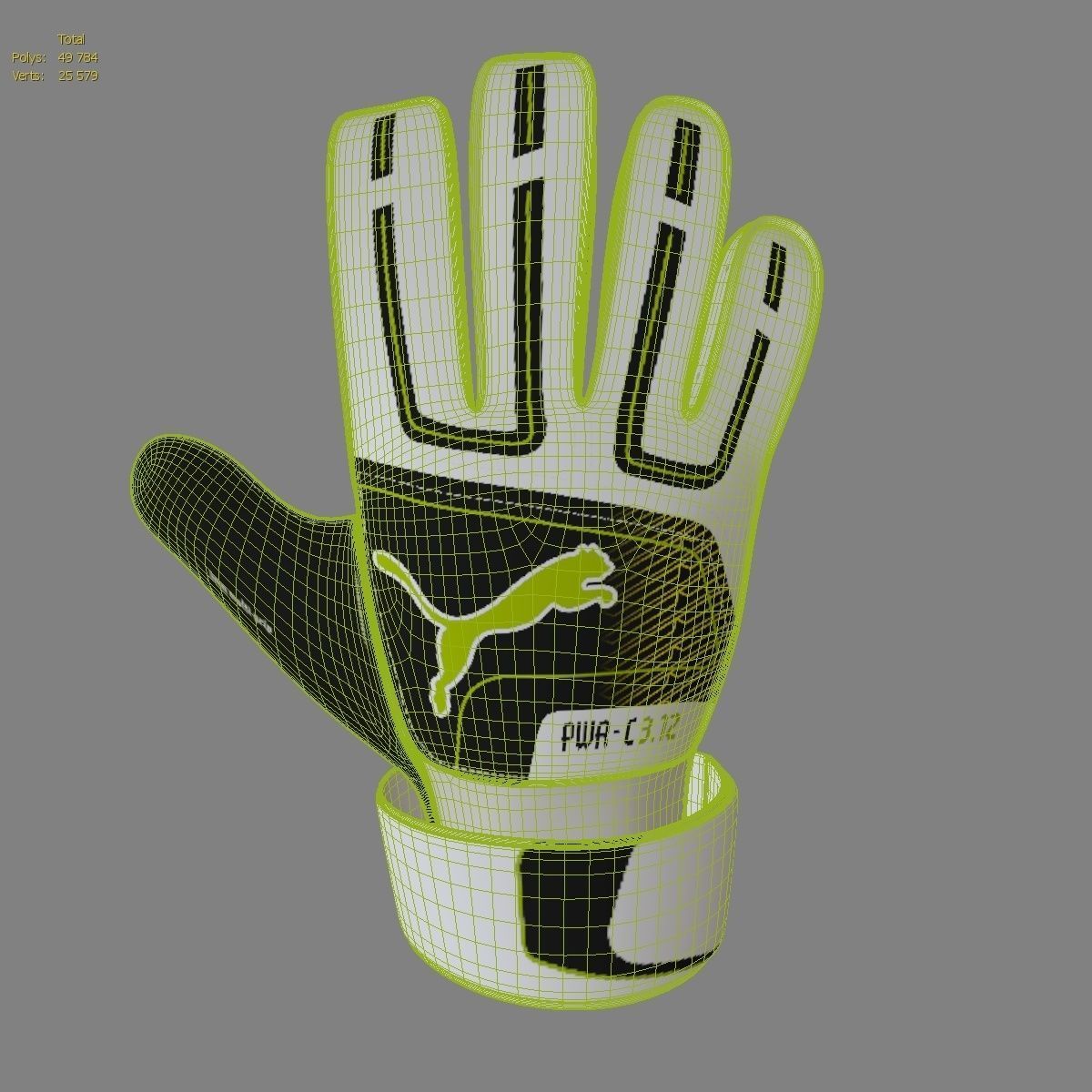 Football goalkeeper gloves  Low-poly 3D model_4