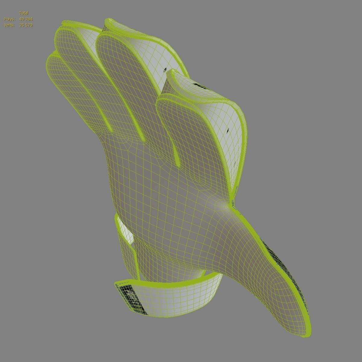 Football goalkeeper gloves  Low-poly 3D model_20