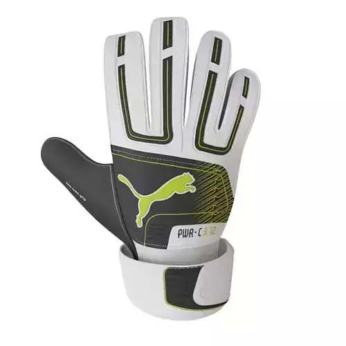 Football goalkeeper gloves  Low-poly 3D model