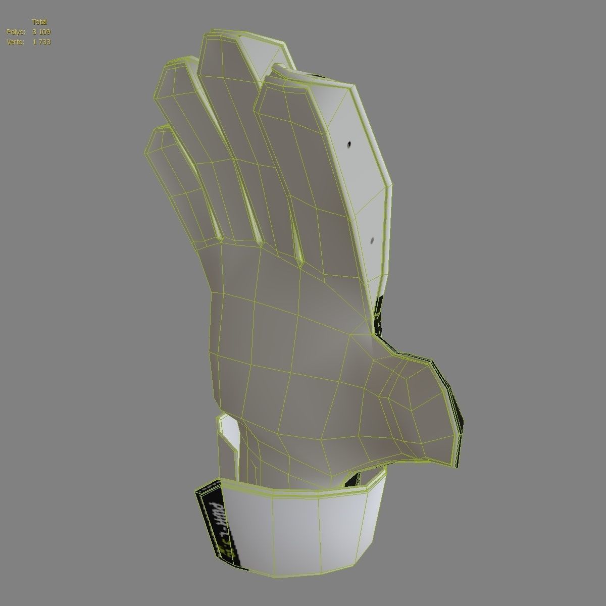 Football goalkeeper gloves  Low-poly 3D model_14