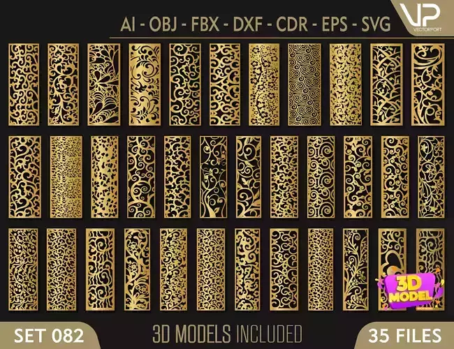 35 3D Decorative wall panels - screen SET 082