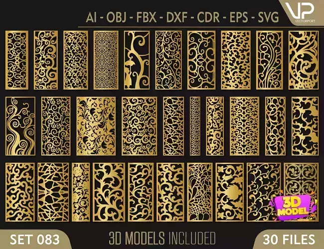 30 3D Decorative wall panels - screen SET 083